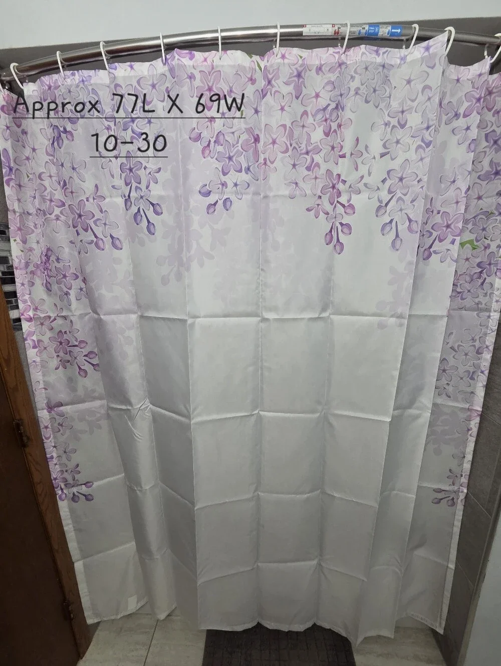 Nwot, Long Floral Purple Shower Curtain - Home Bath